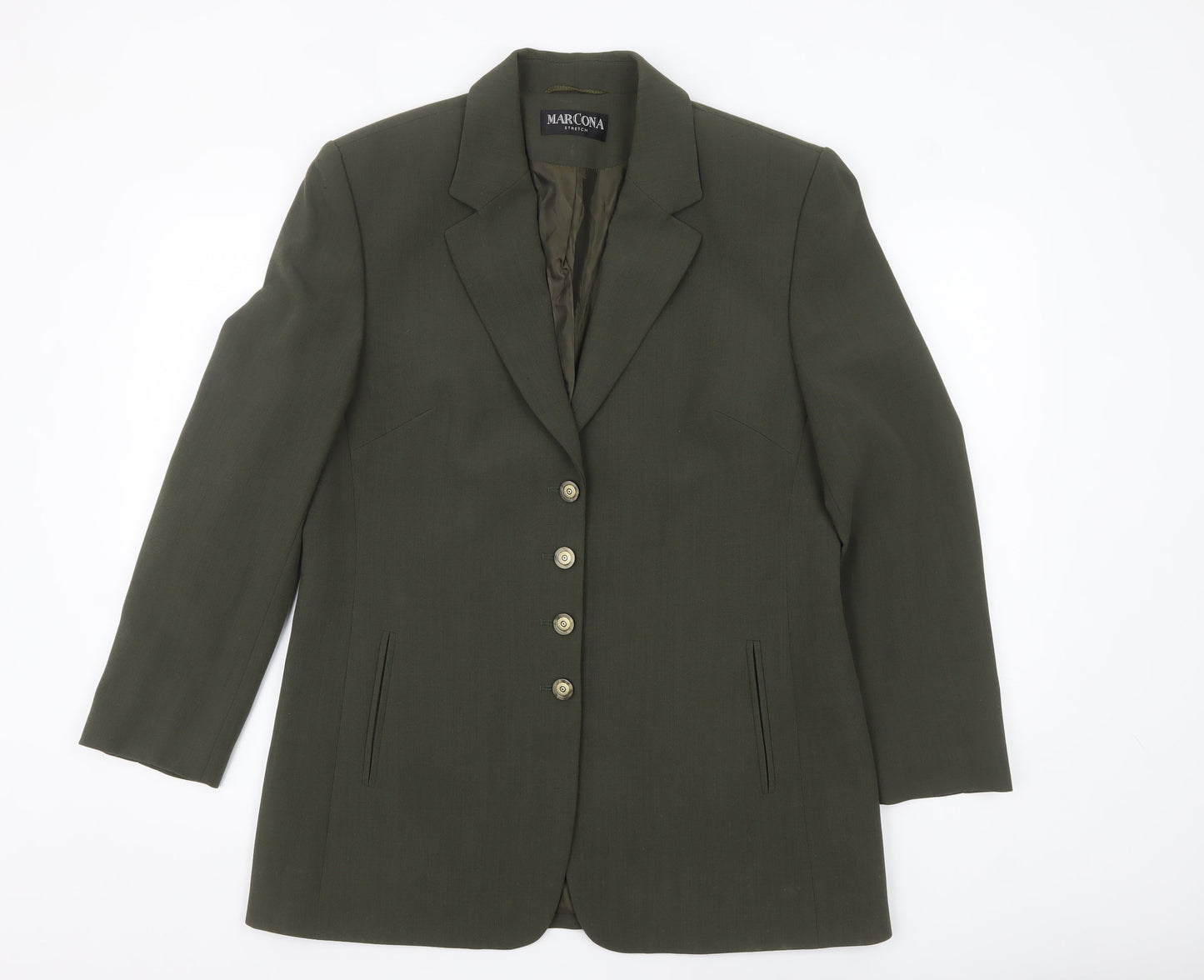Marcona Women’s Green Wool Blend Single Breasted Blazer Size 12