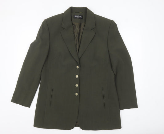 Marcona Women’s Green Wool Blend Single Breasted Blazer Size 12
