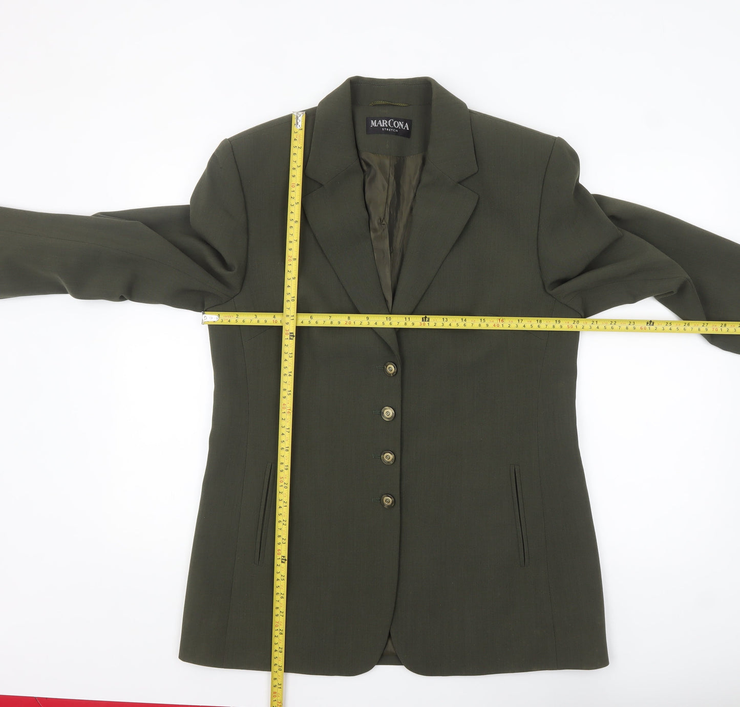 Marcona Women’s Green Wool Blend Single Breasted Blazer Size 12