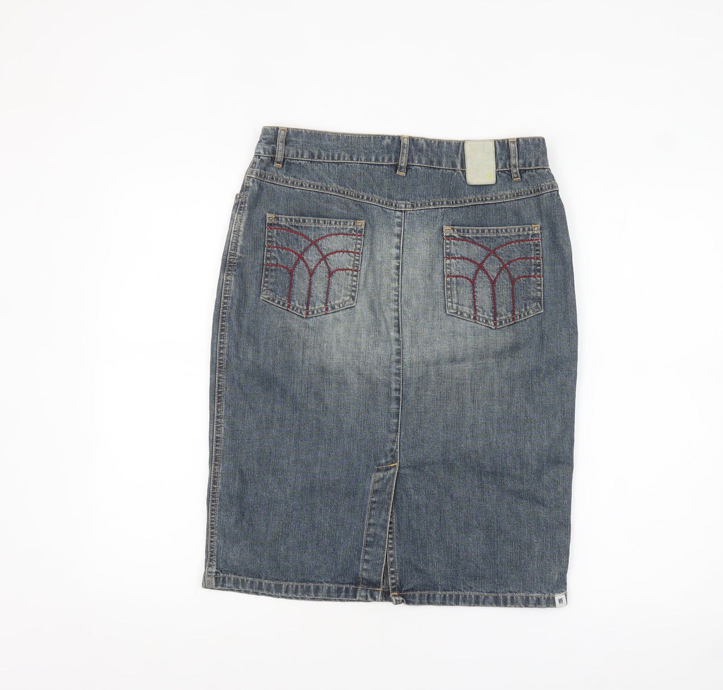 Fenchurch Women's Blue Denim Knee Length Pencil Skirt Size 8