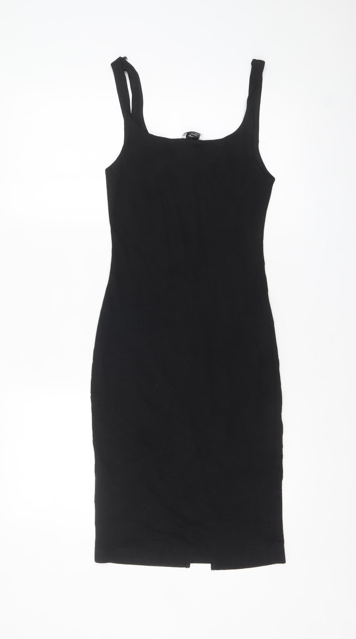 Zara Women Black Size 8 Bodycon Knee Length Sleeveless Dress