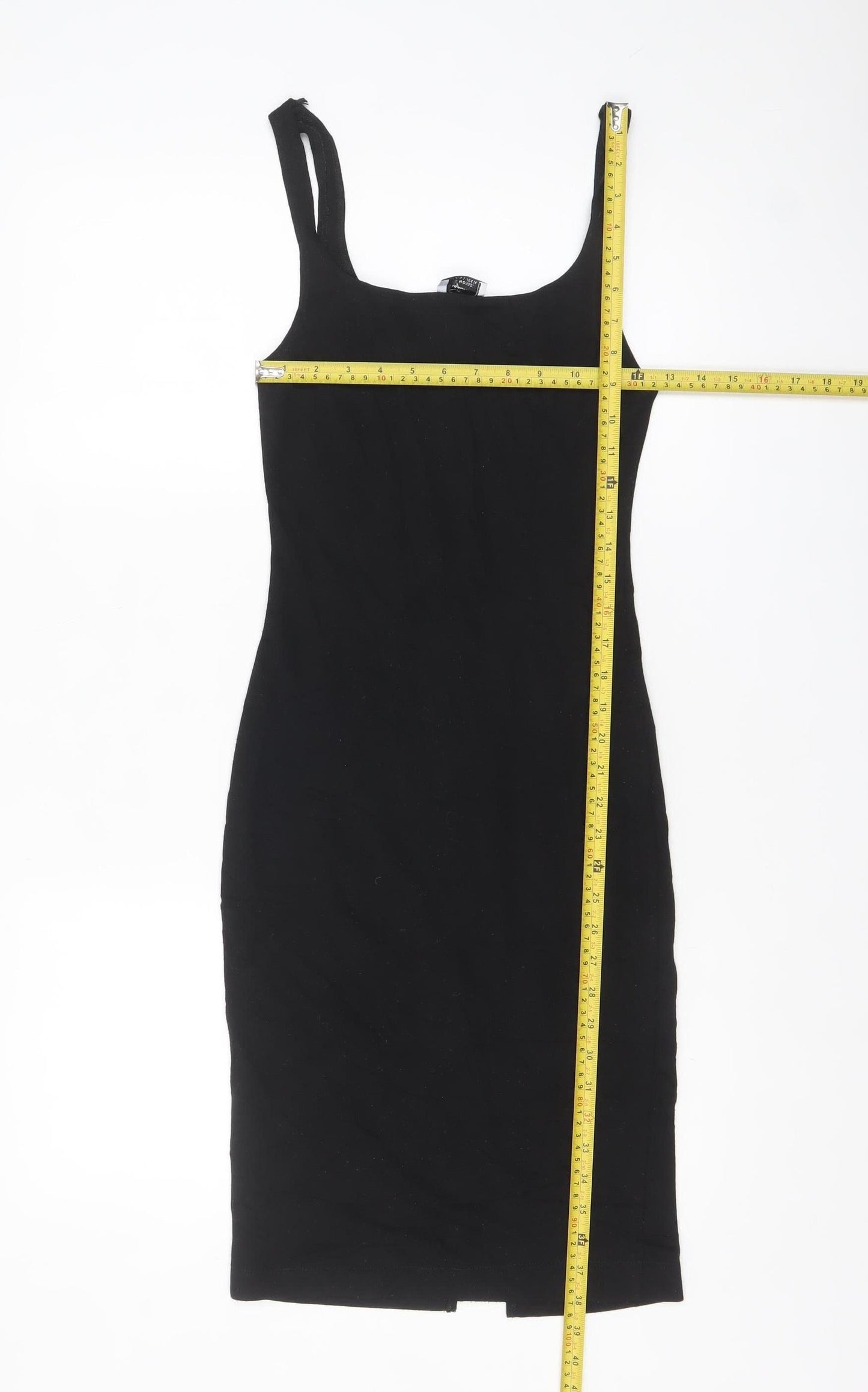Zara Women Black Size 8 Bodycon Knee Length Sleeveless Dress