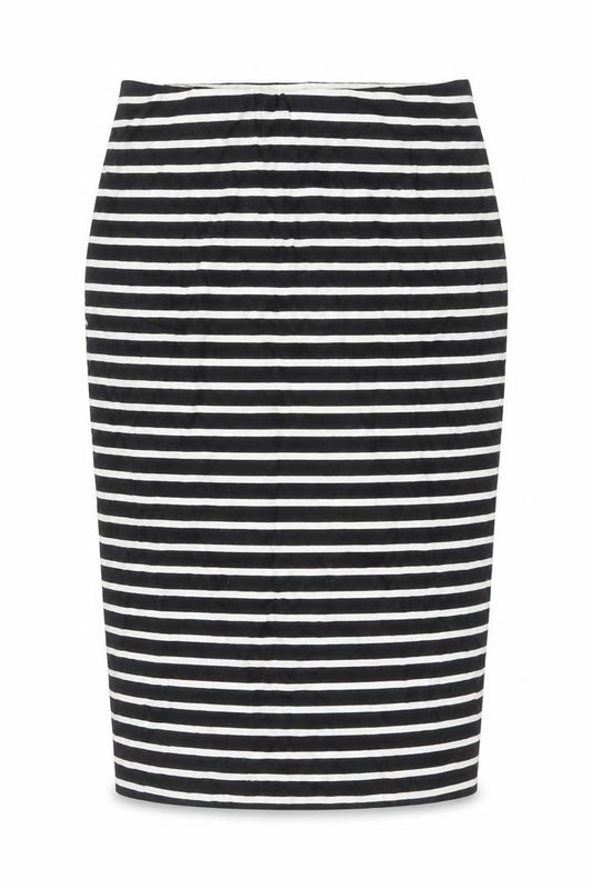 Marks & Spencer Women Black Striped Pencil Skirt Size 10