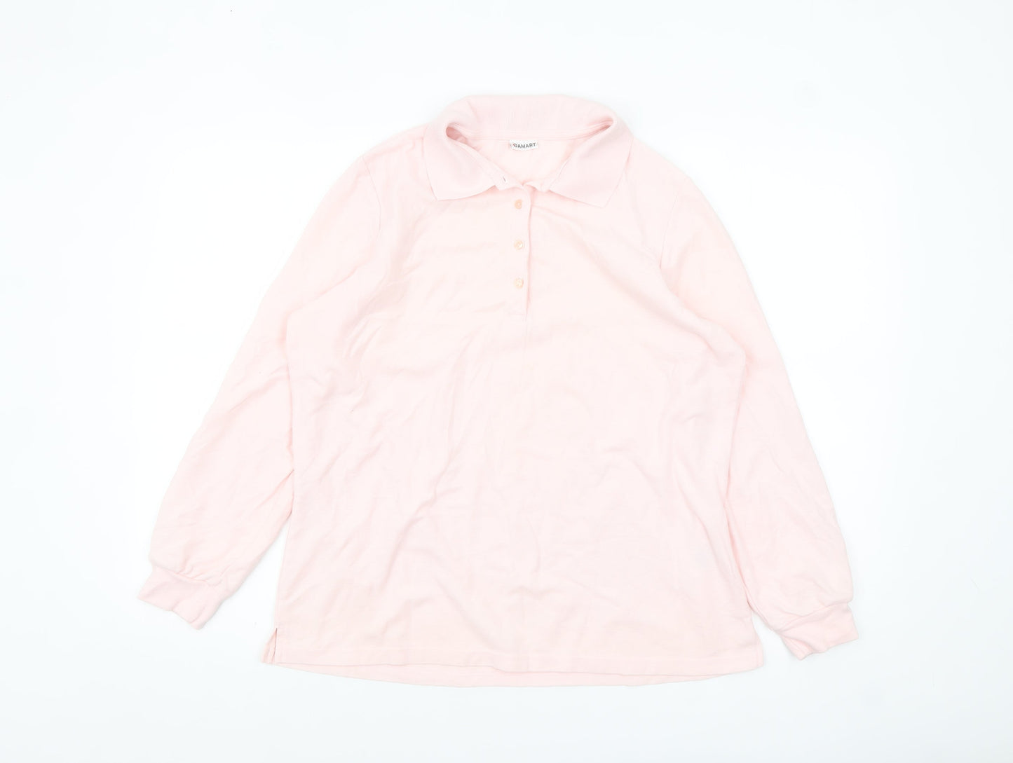 Damart Women's Pink Collared Long Sleeve Polo Shirt UK L 18/20