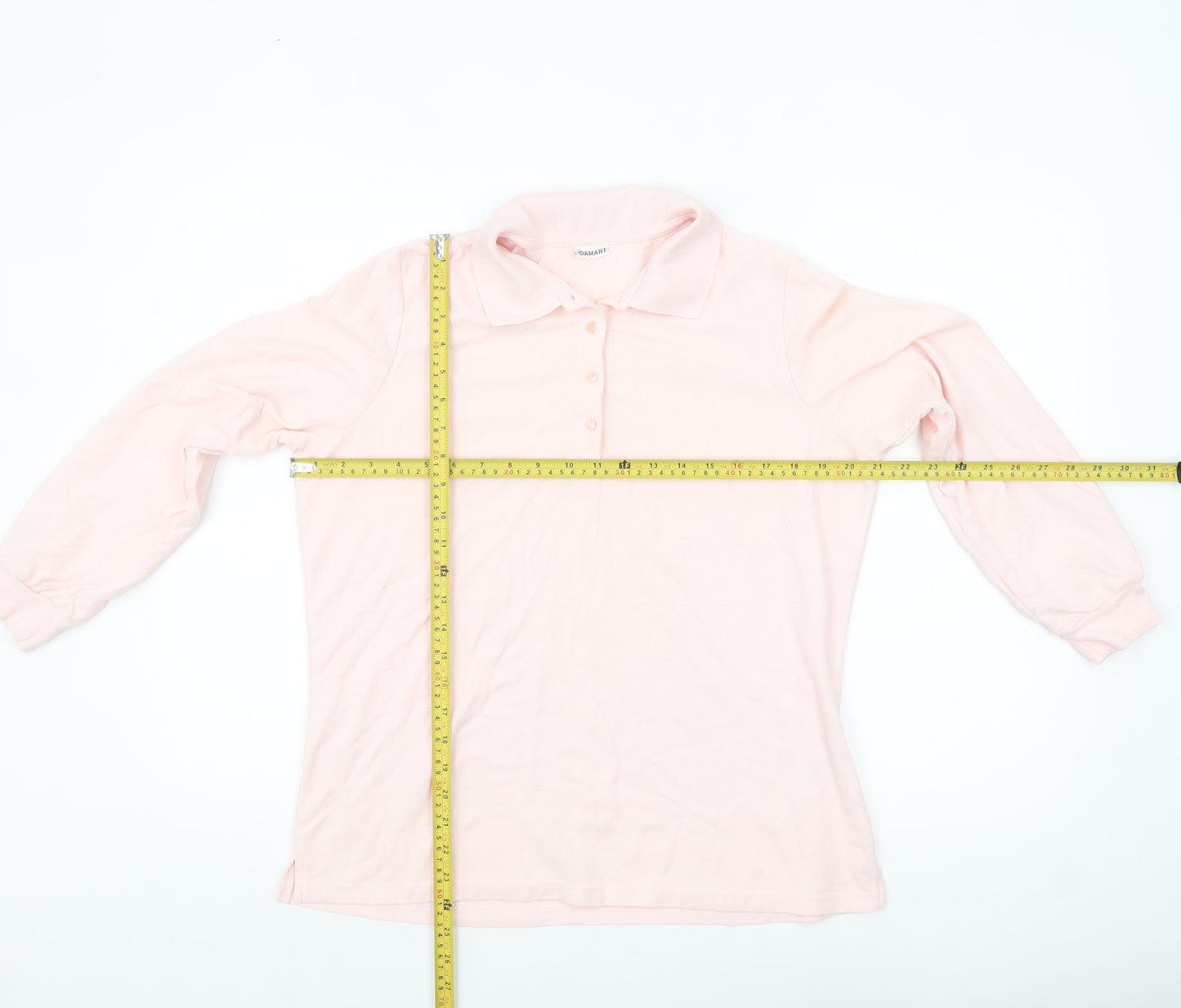 Damart Women's Pink Collared Long Sleeve Polo Shirt UK L 18/20