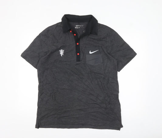Nike Golf Dri-FIT Grey Men's L Polo Shirt Short Sleeve Logo