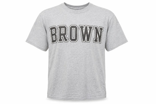 Champion Men's Grey Crew Neck Brown University Graphic T-Shirt Size S
