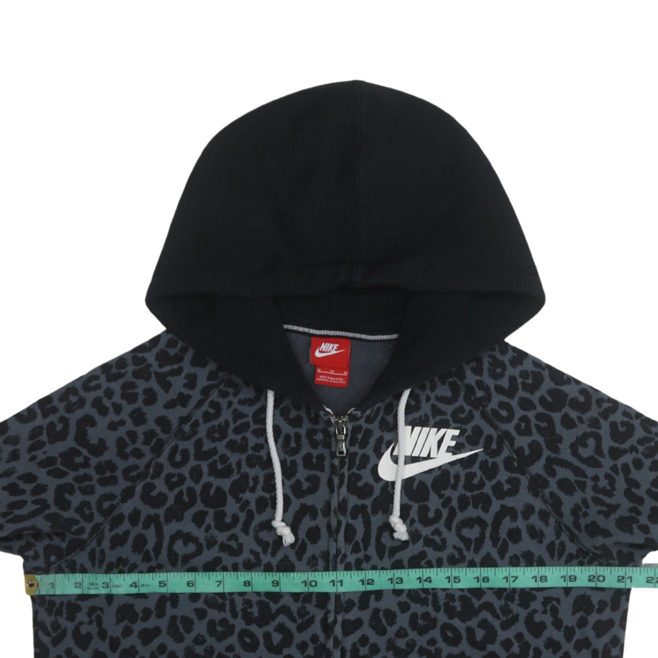 Nike Womens Black Animal Print Full Zip Hoodie Size M