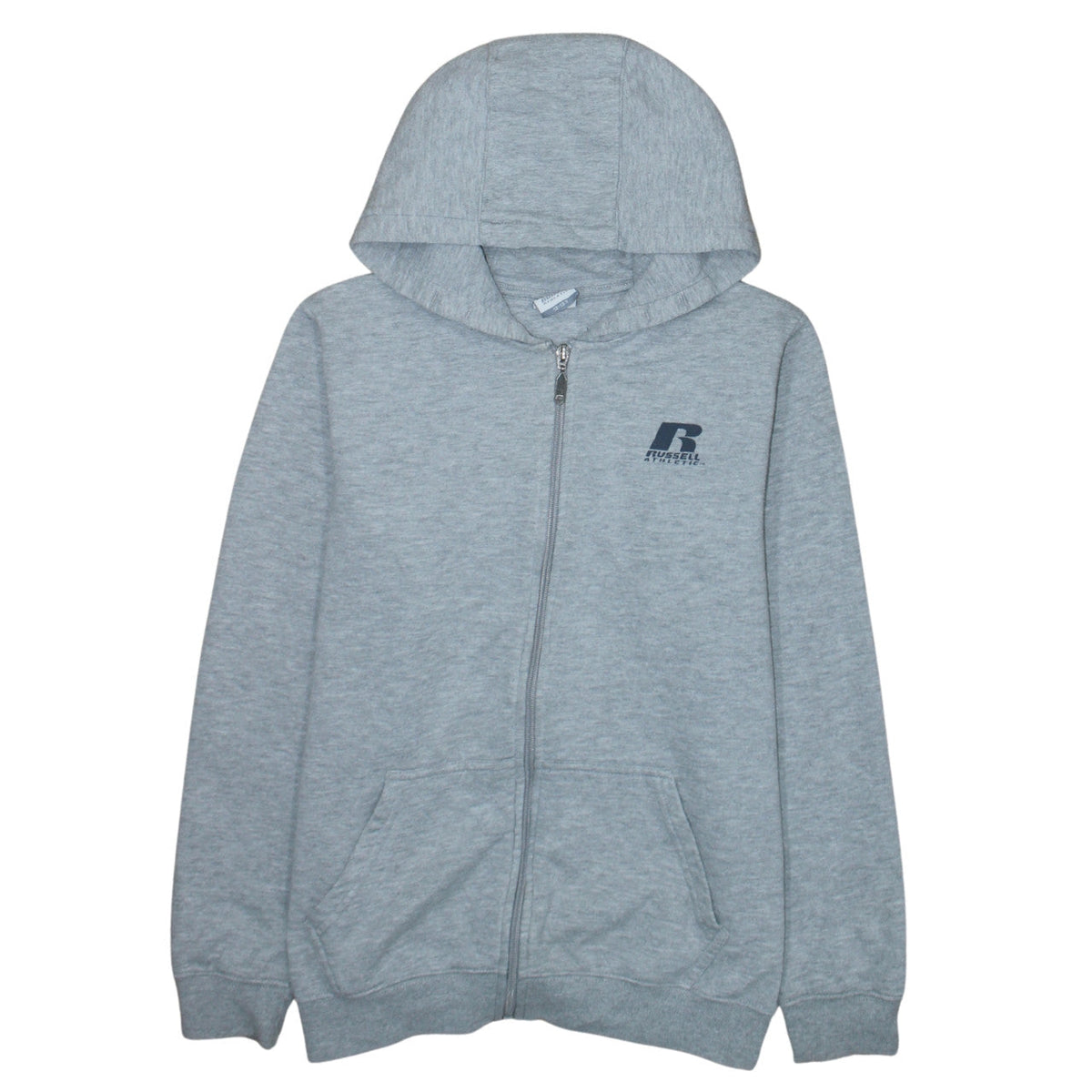 Russell Athletic Boys Grey Full Zip Hoodie 12-13 Years Fleece Sweatshirt