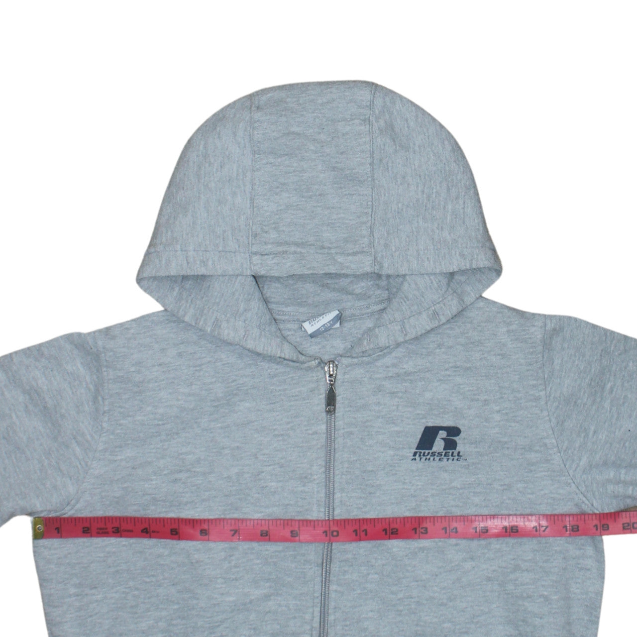 Russell Athletic Boys Grey Full Zip Hoodie 12-13 Years Fleece Sweatshirt