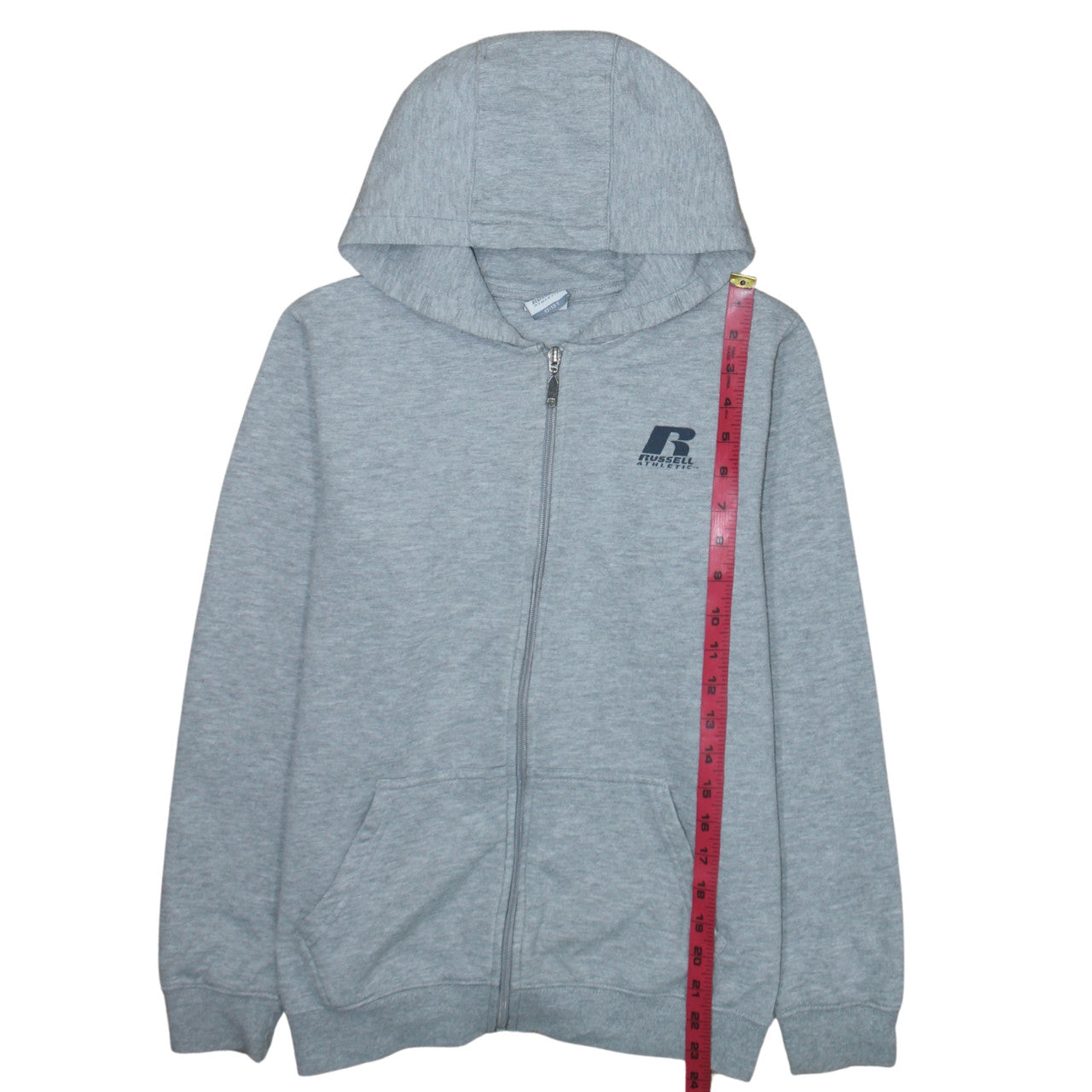 Russell Athletic Boys Grey Full Zip Hoodie 12-13 Years Fleece Sweatshirt
