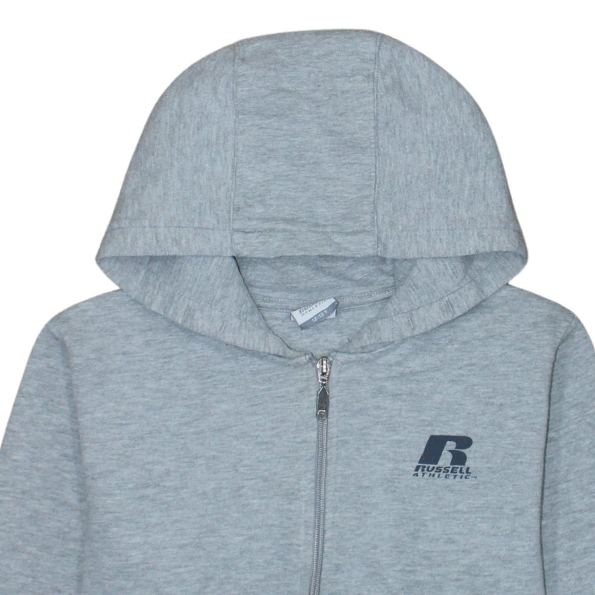 Russell Athletic Boys Grey Full Zip Hoodie 12-13 Years Fleece Sweatshirt