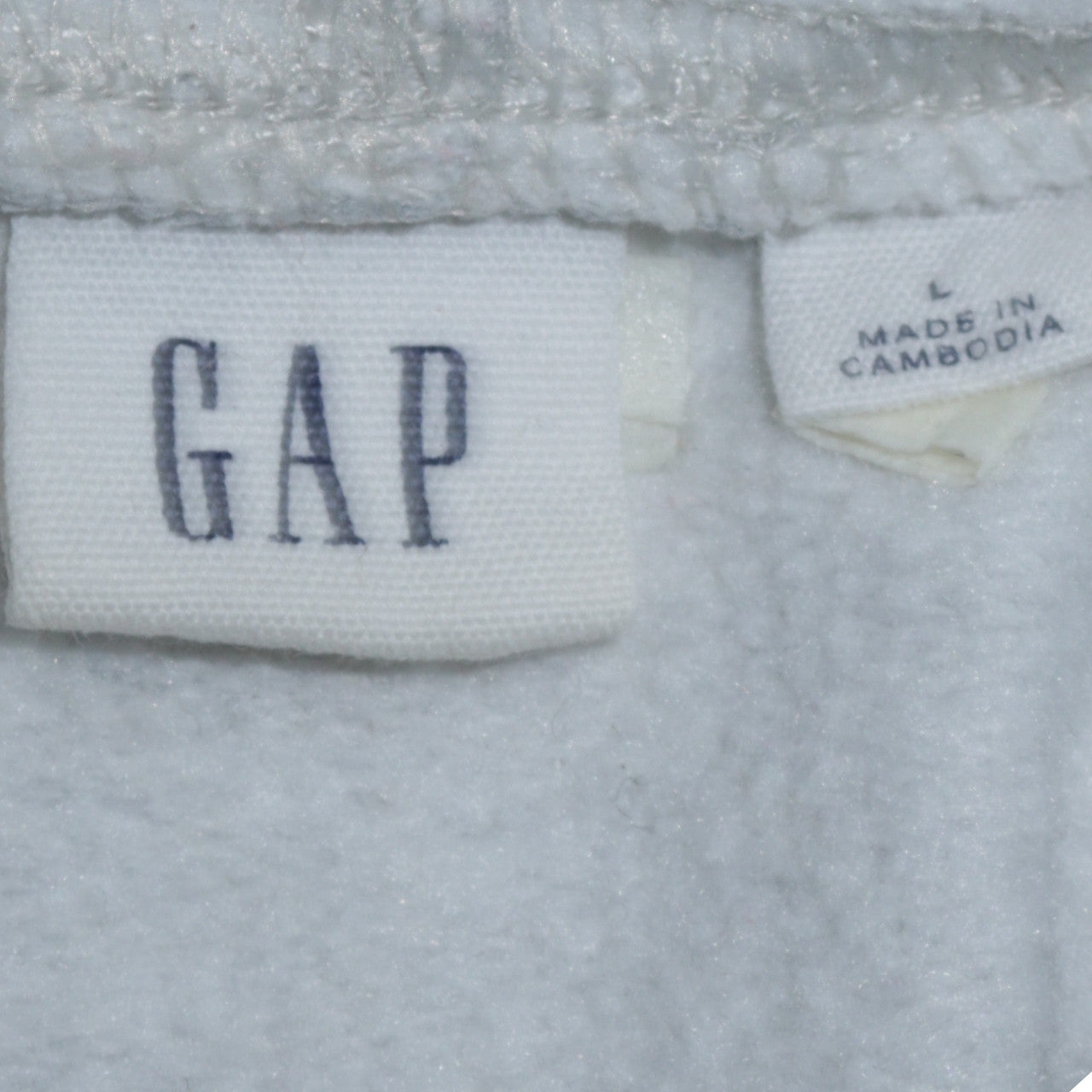 GAP Women Grey Pullover Hoodie L Logo Cotton Blend Casual