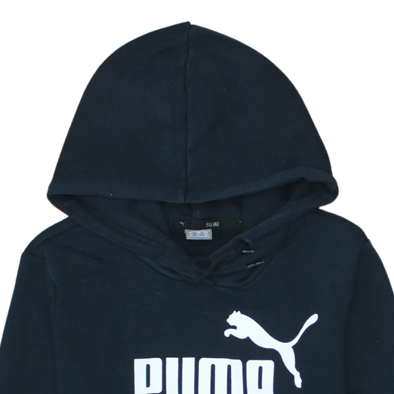 Puma Mens Black XS Pullover Hoodie Logo Fleece Sweatshirt