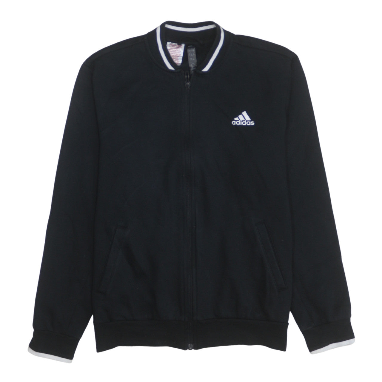 Adidas Boys Black Full Zip Logo Sweatshirt Size 13-14 Years