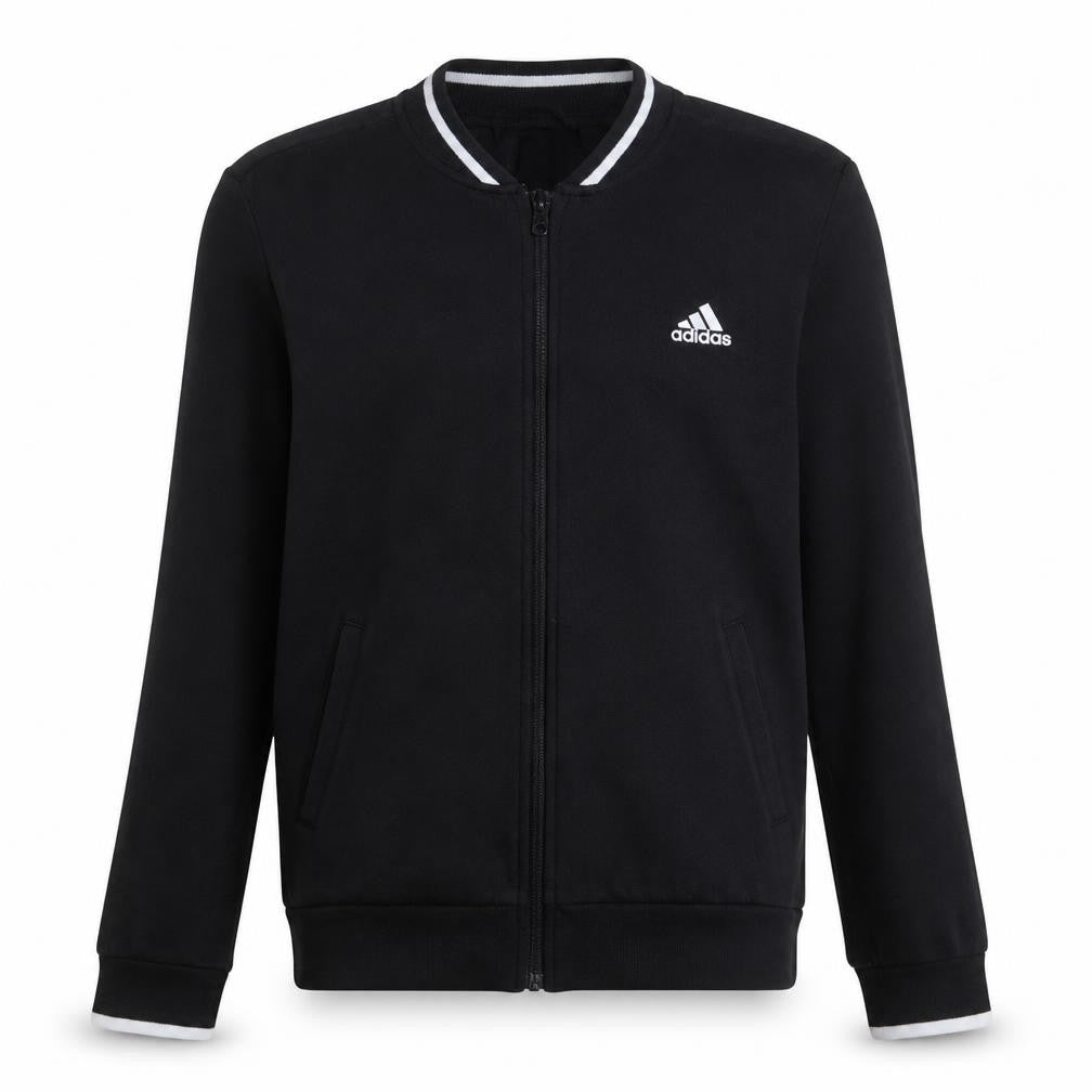 Adidas Boys Black Full Zip Logo Sweatshirt Size 13-14 Years