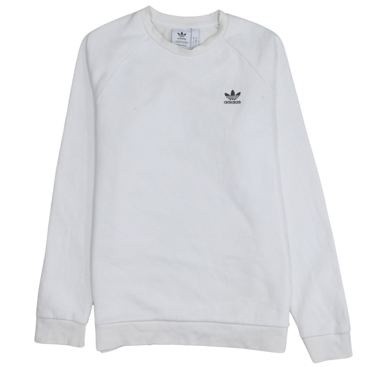 adidas Men's White Crew Neck Pullover Sweatshirt Size S