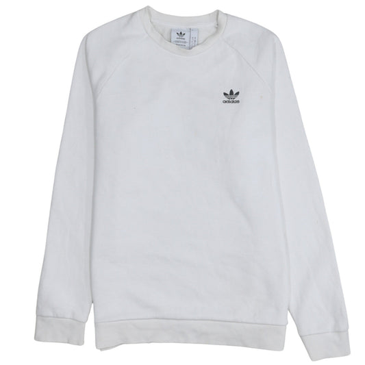 adidas Men's White Crew Neck Pullover Sweatshirt Size S