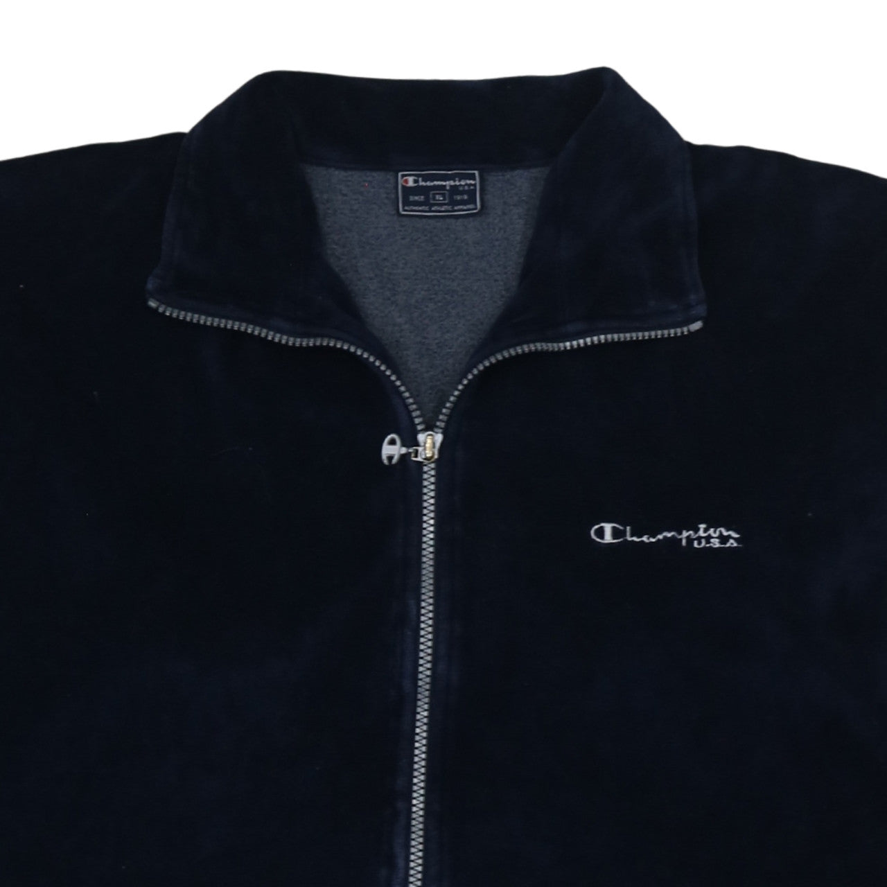 Champion Womens Blue XL Velour Full Zip Activewear Jacket