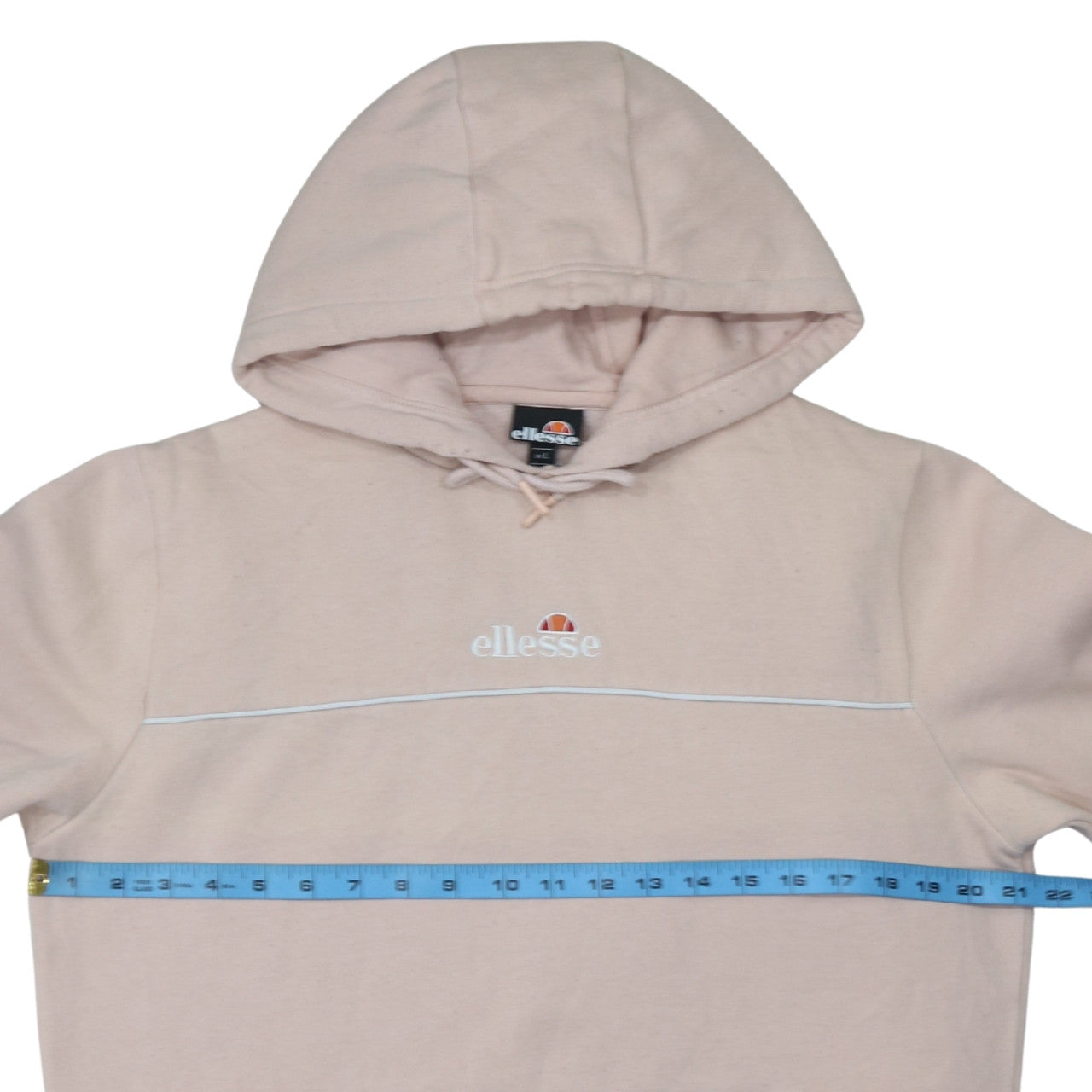 Ellesse Men's Beige Pullover Hoodie L Embroidered Logo Fleece