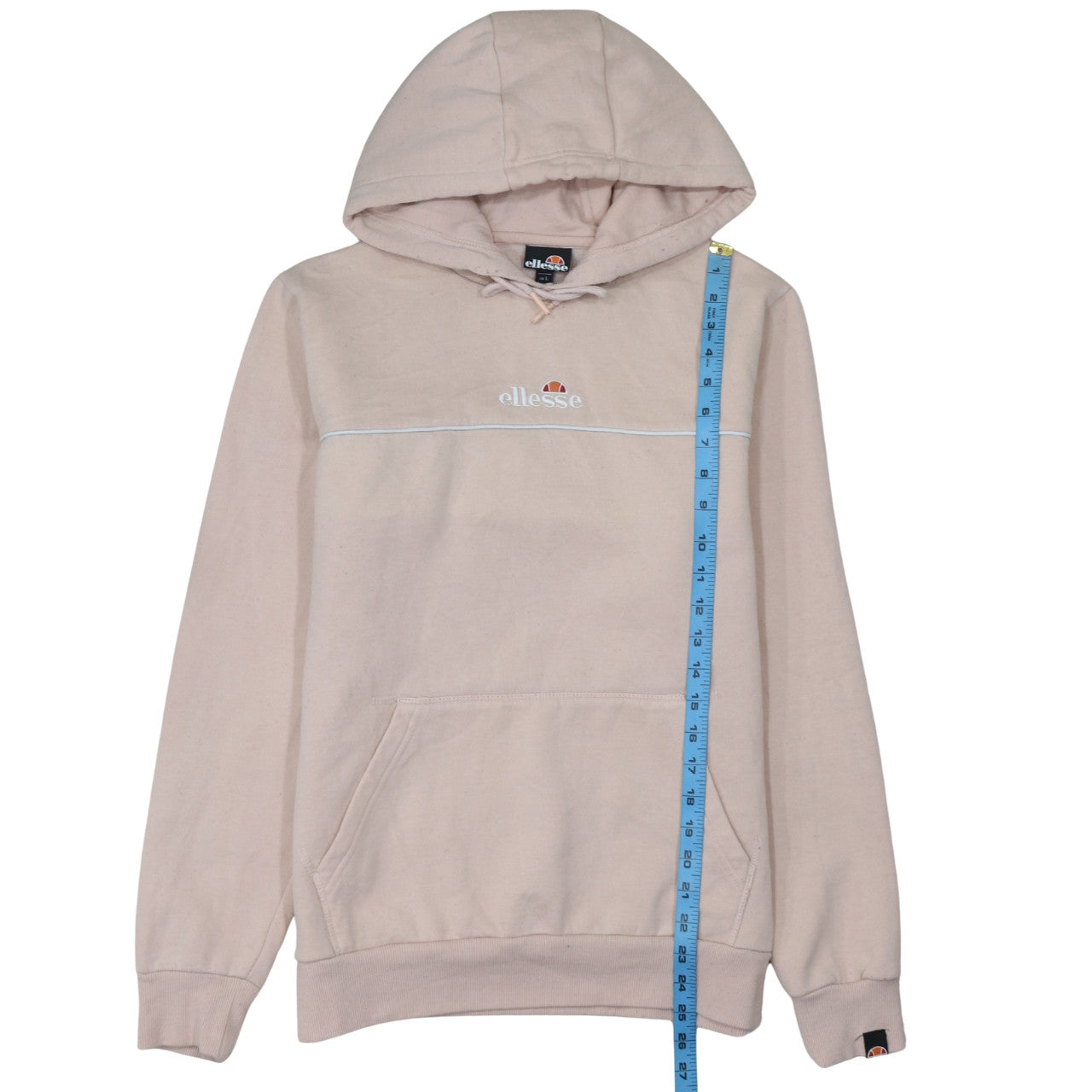 Ellesse Men's Beige Pullover Hoodie L Embroidered Logo Fleece