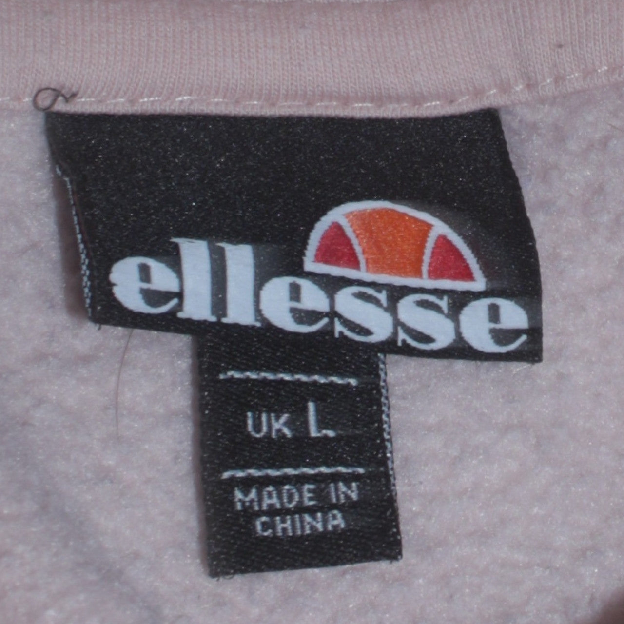Ellesse Men's Beige Pullover Hoodie L Embroidered Logo Fleece