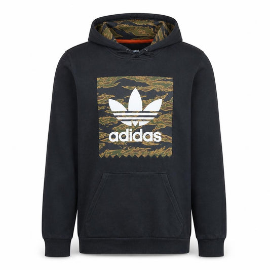 adidas Men’s Black Pullover Hoodie Small Camouflage Logo Fleece