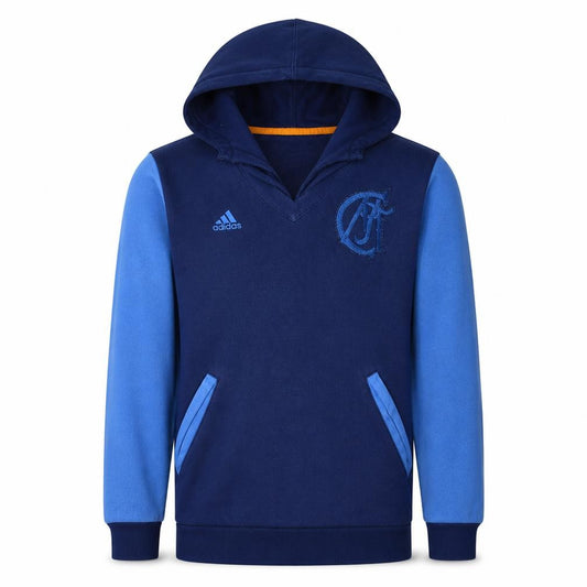 Adidas Men's Blue Pullover Hoodie Small Embroidered Logo Sportswear