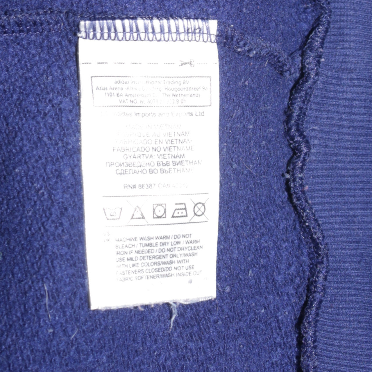 Adidas Men's Blue Pullover Hoodie Small Embroidered Logo Sportswear