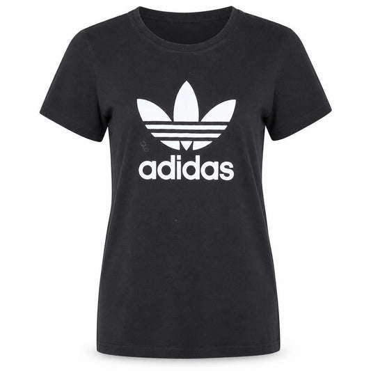 Adidas Womens Black T-Shirt Small Logo Crew Neck Short Sleeve