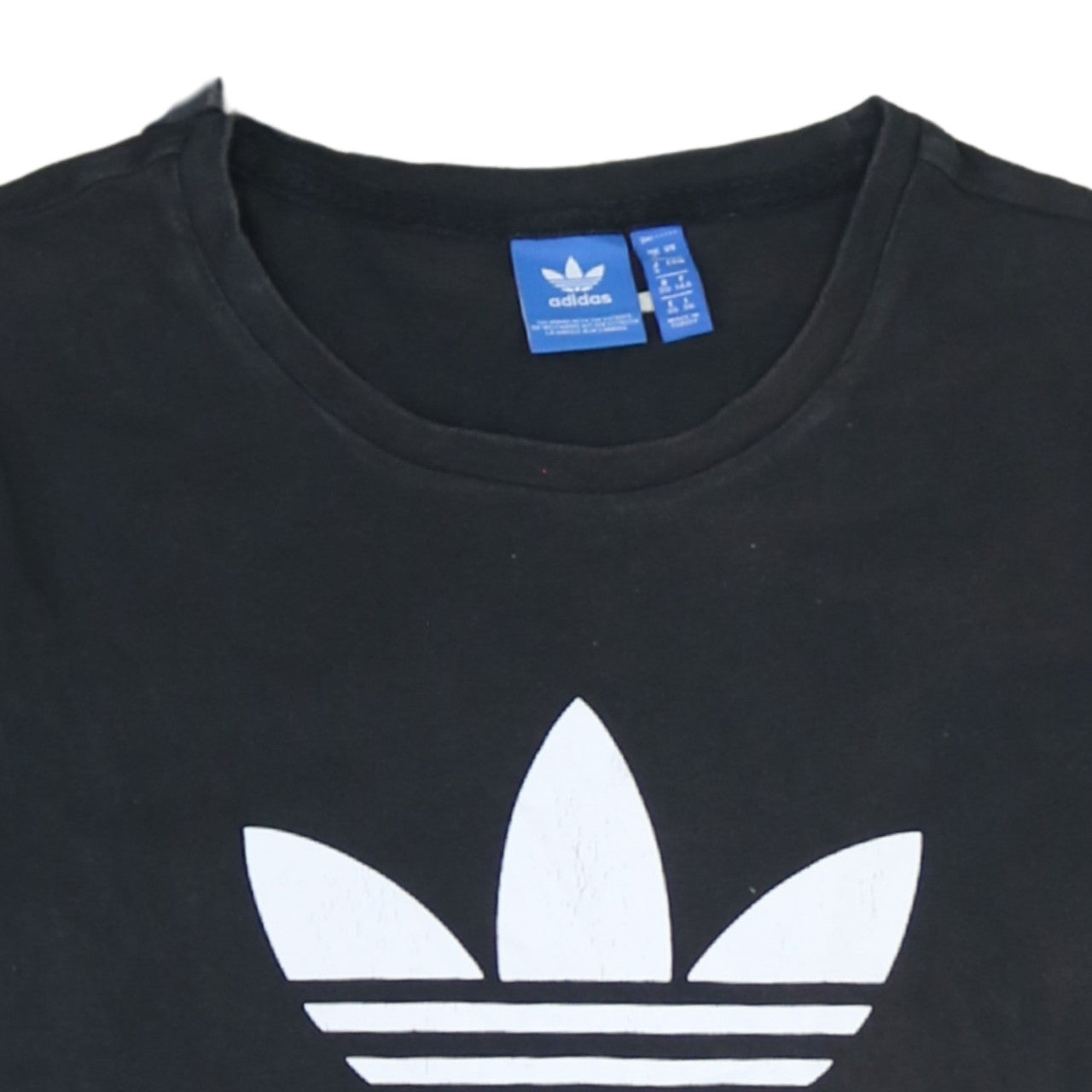 Adidas Womens Black T-Shirt Small Logo Crew Neck Short Sleeve