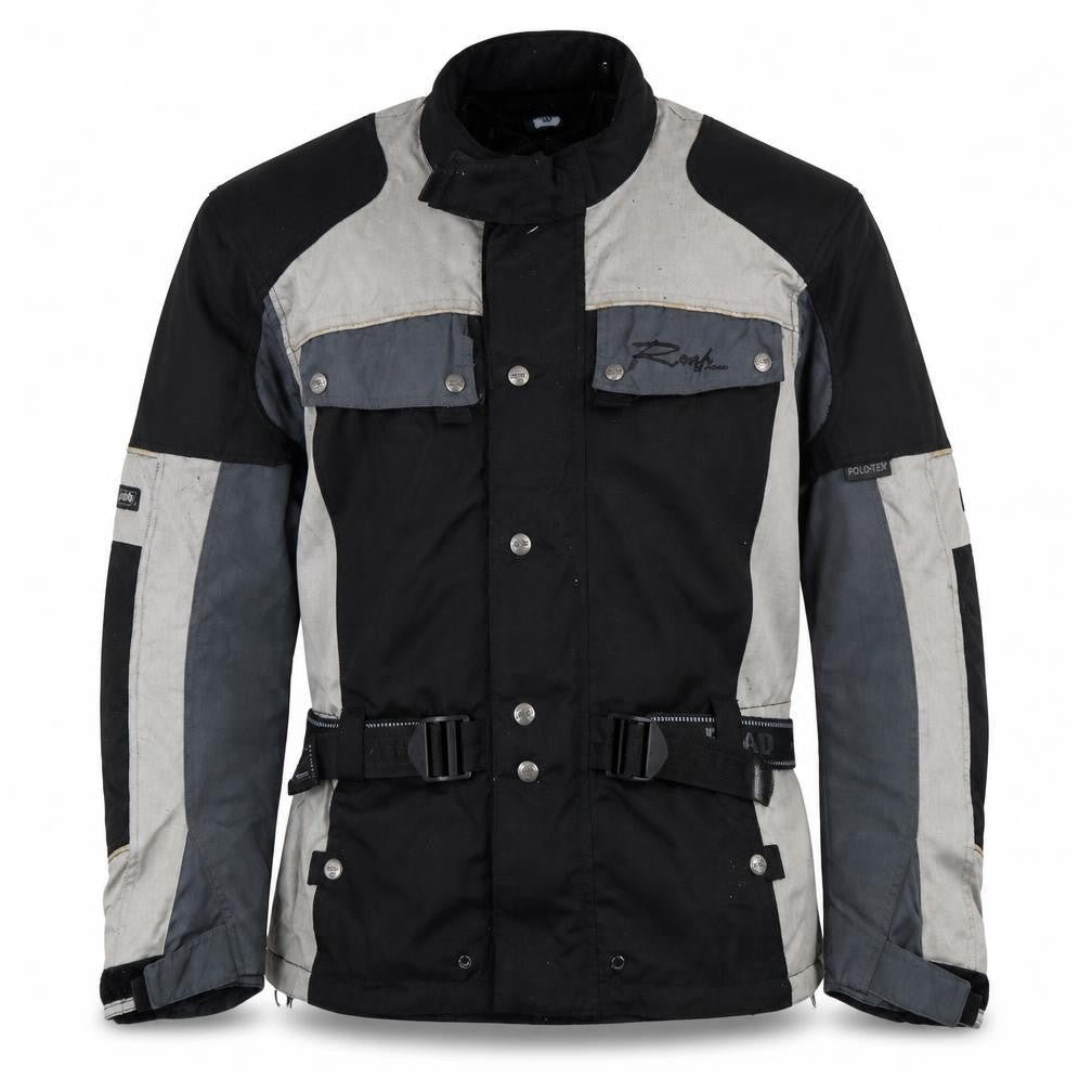 Polo Men's Black Motorcycle Jacket M Waterproof Belted Polyamide