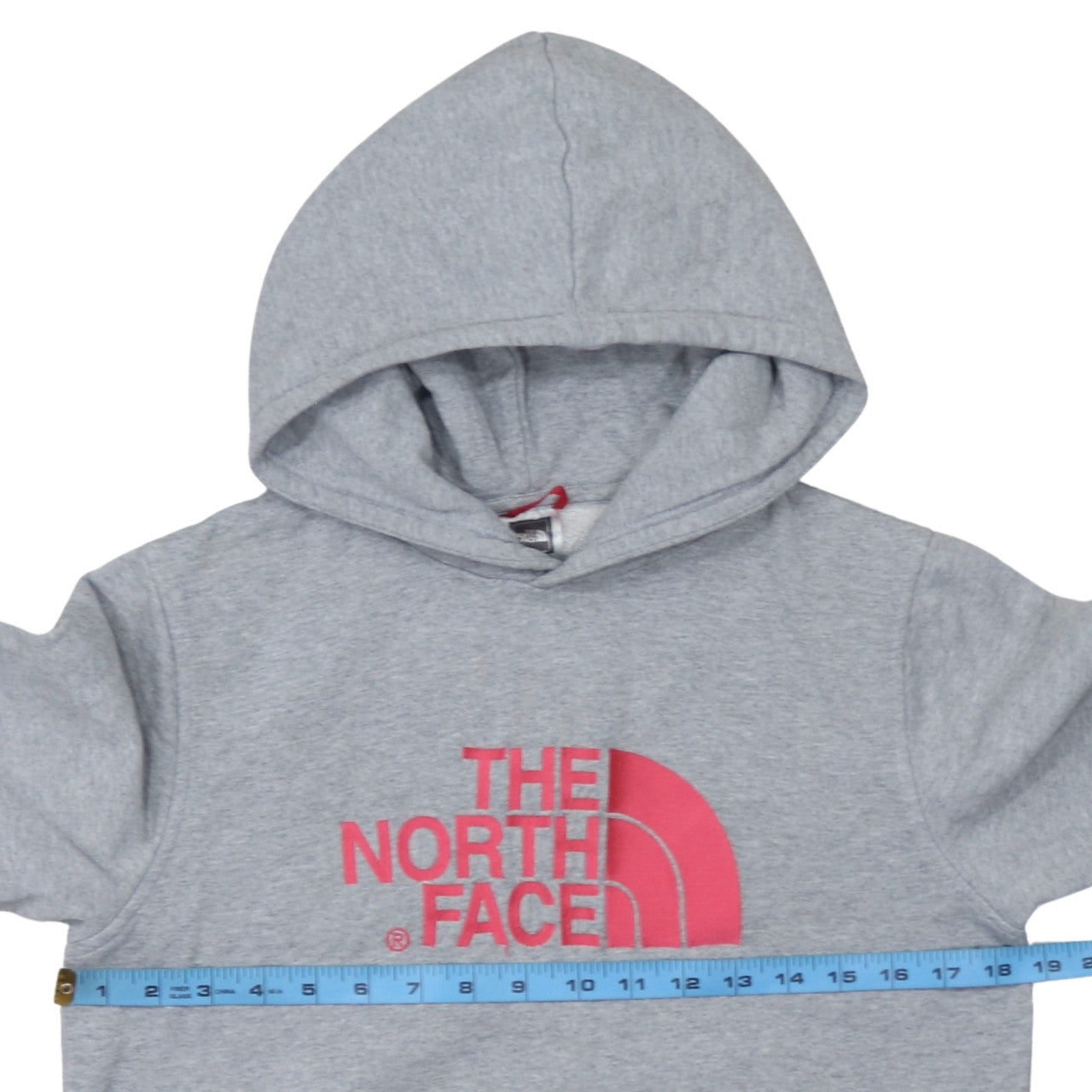 The North Face Girls Grey XL Pullover Hoodie with Pink Logo