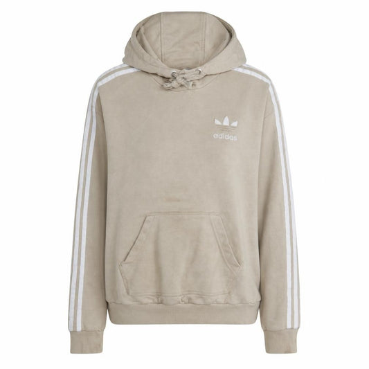 Adidas Women Beige Hooded Pullover Hoodie Size XS Classic Trefoil