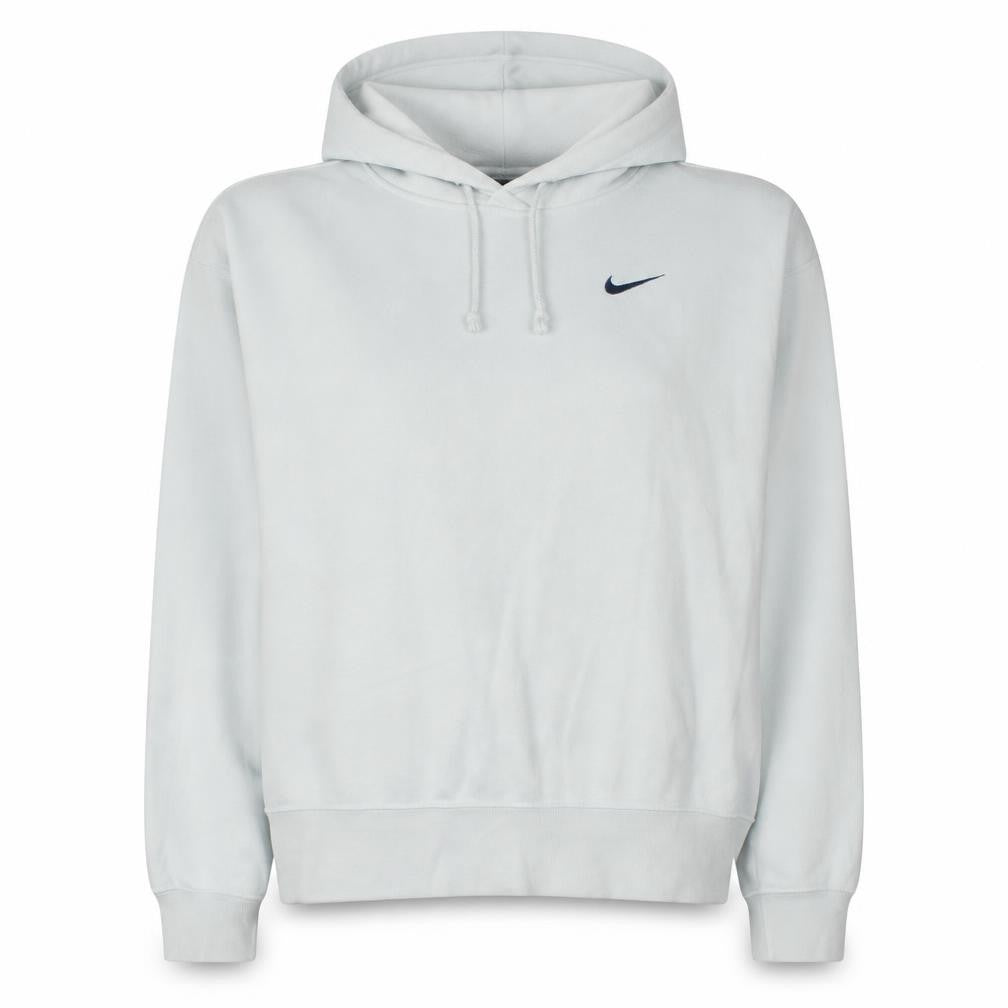 Nike Women White Pullover Hoodie Medium Cotton Blend Logo Casual