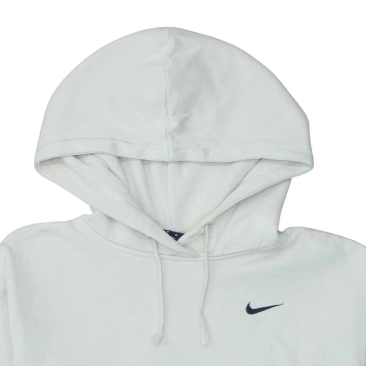 Nike Women White Pullover Hoodie Medium Cotton Blend Logo Casual
