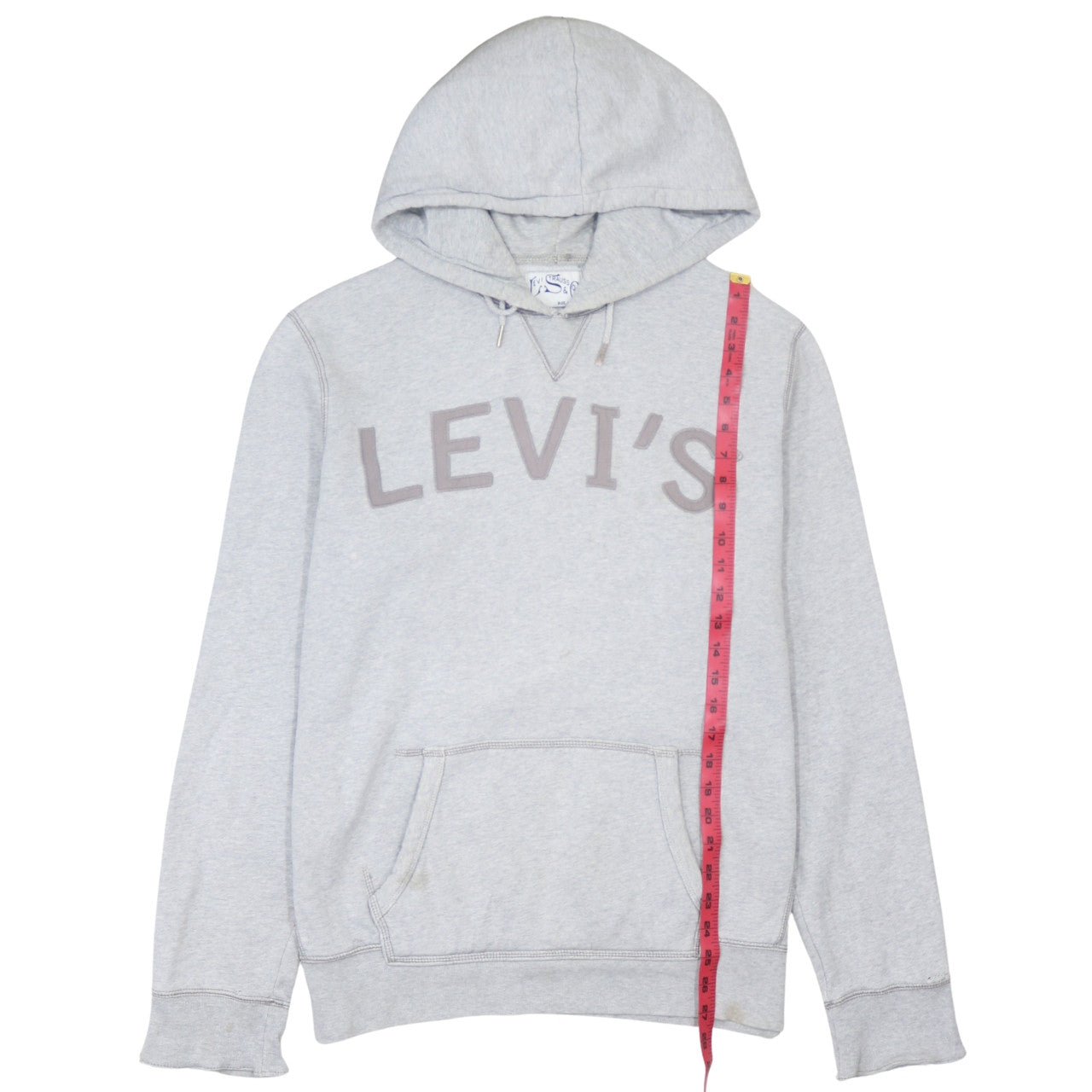 Levi's Men's Grey Hooded Pullover Sweatshirt Size L Logo Print