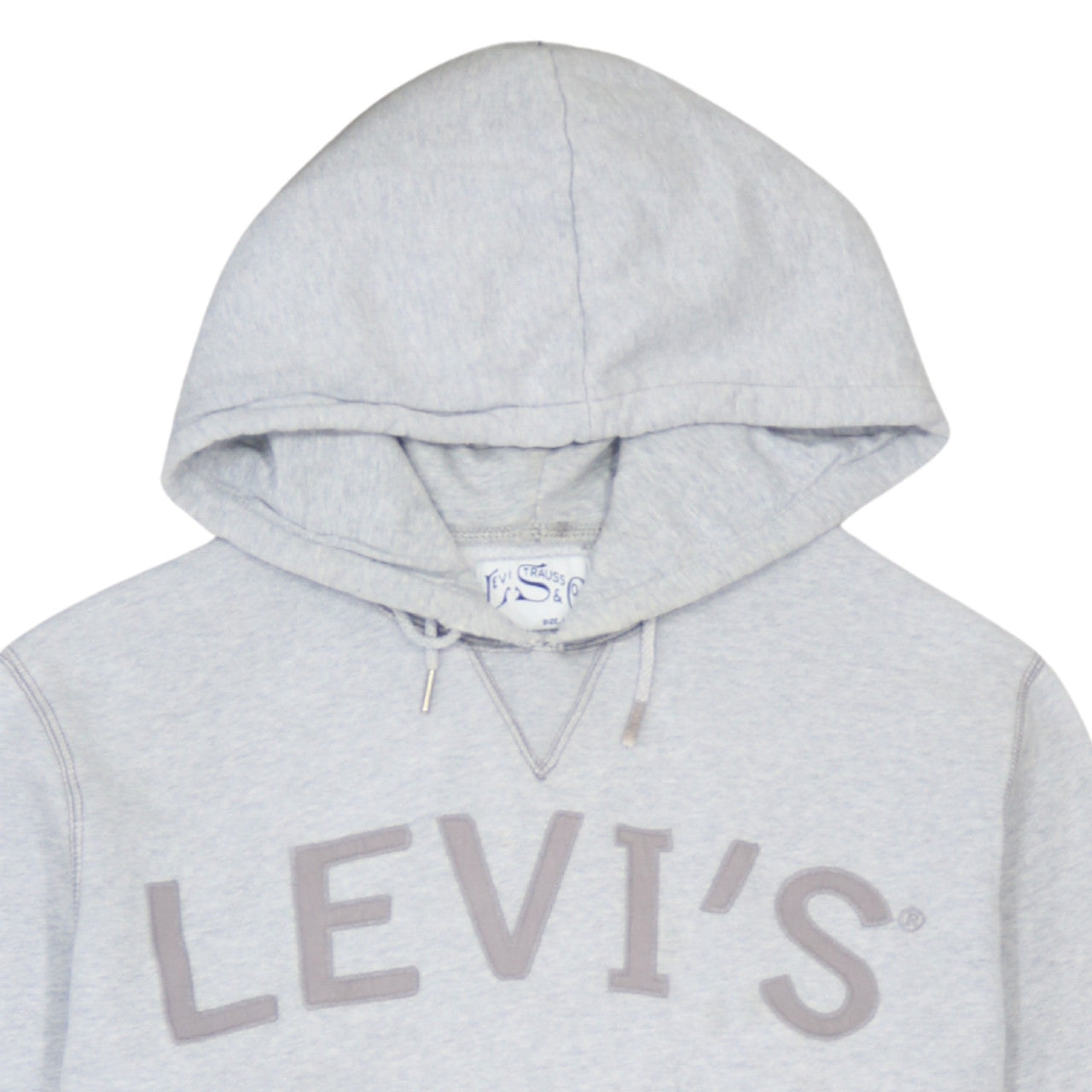 Levi's Men's Grey Hooded Pullover Sweatshirt Size L Logo Print