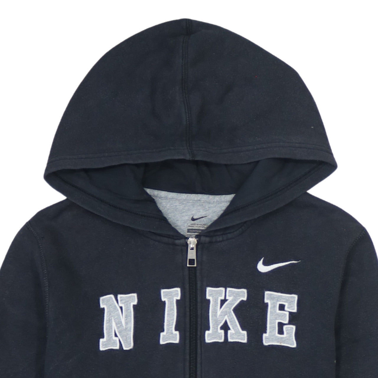 Nike Boys Black Full Zip Hoodie Sweatshirt L 12-13 Years Fleece Casual
