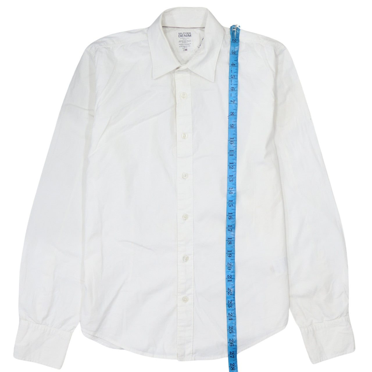 Hilfiger Denim Men's White Long Sleeve Button-Up Shirt Size S