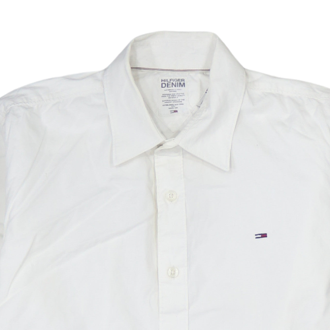 Hilfiger Denim Men's White Long Sleeve Button-Up Shirt Size S