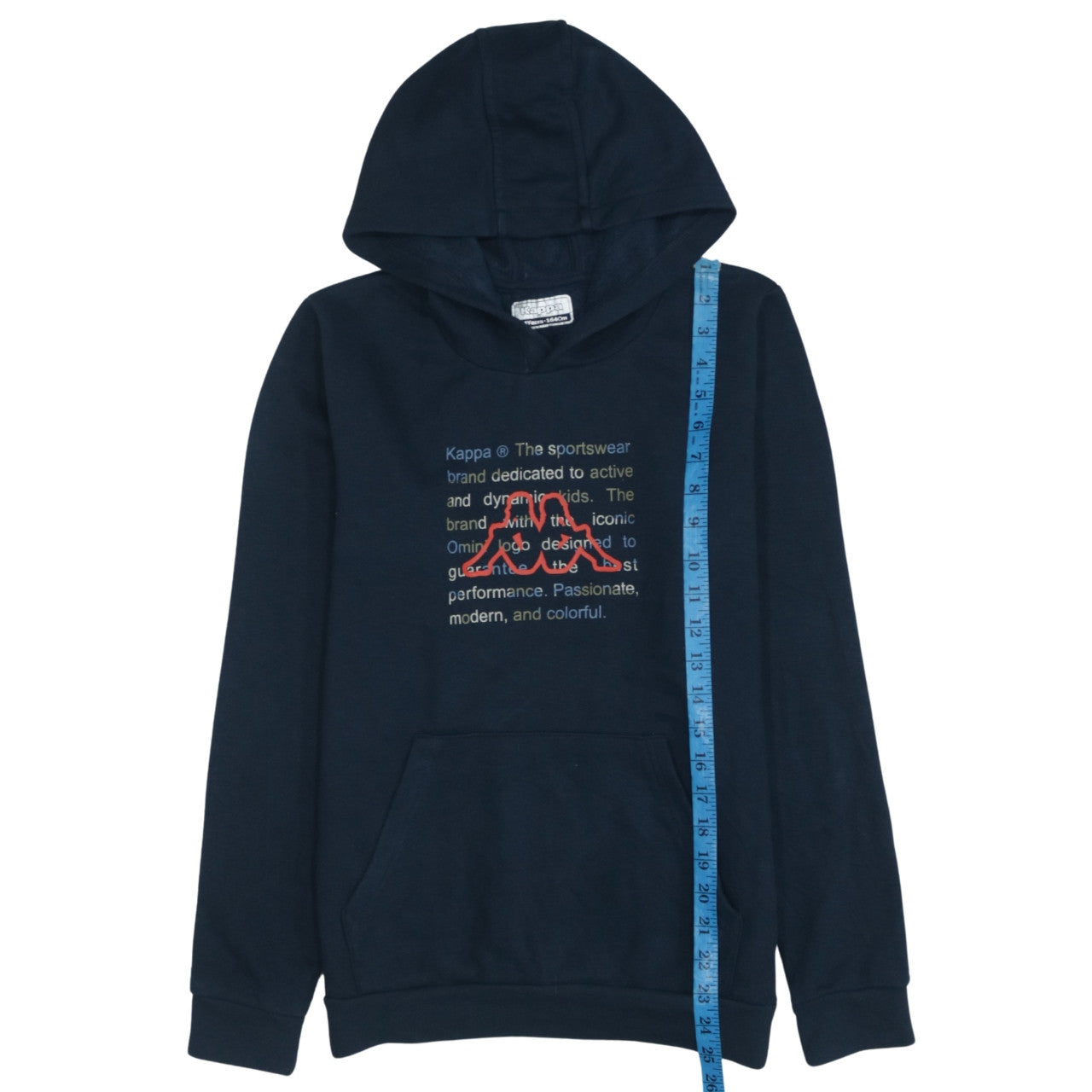 Kappa Boys Blue Pullover Hoodie 14 Years Graphic Logo Hooded Sweatshirt