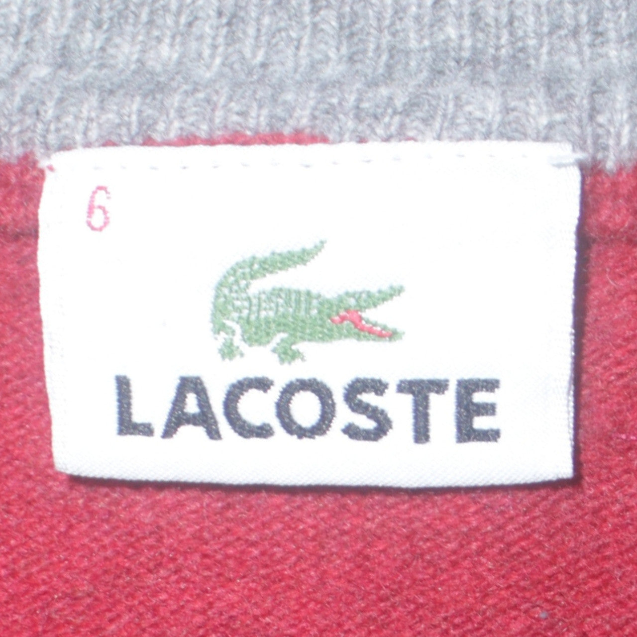 Lacoste Men's Red Wool Blend V-Neck Jumper XL Classic Knit