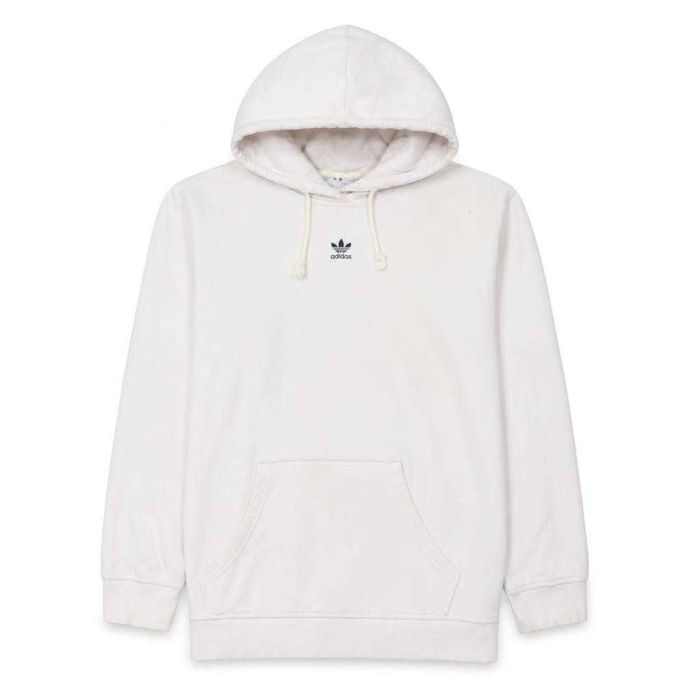 Adidas Men's White Pullover Hoodie L Logo Fleece Sweatshirt