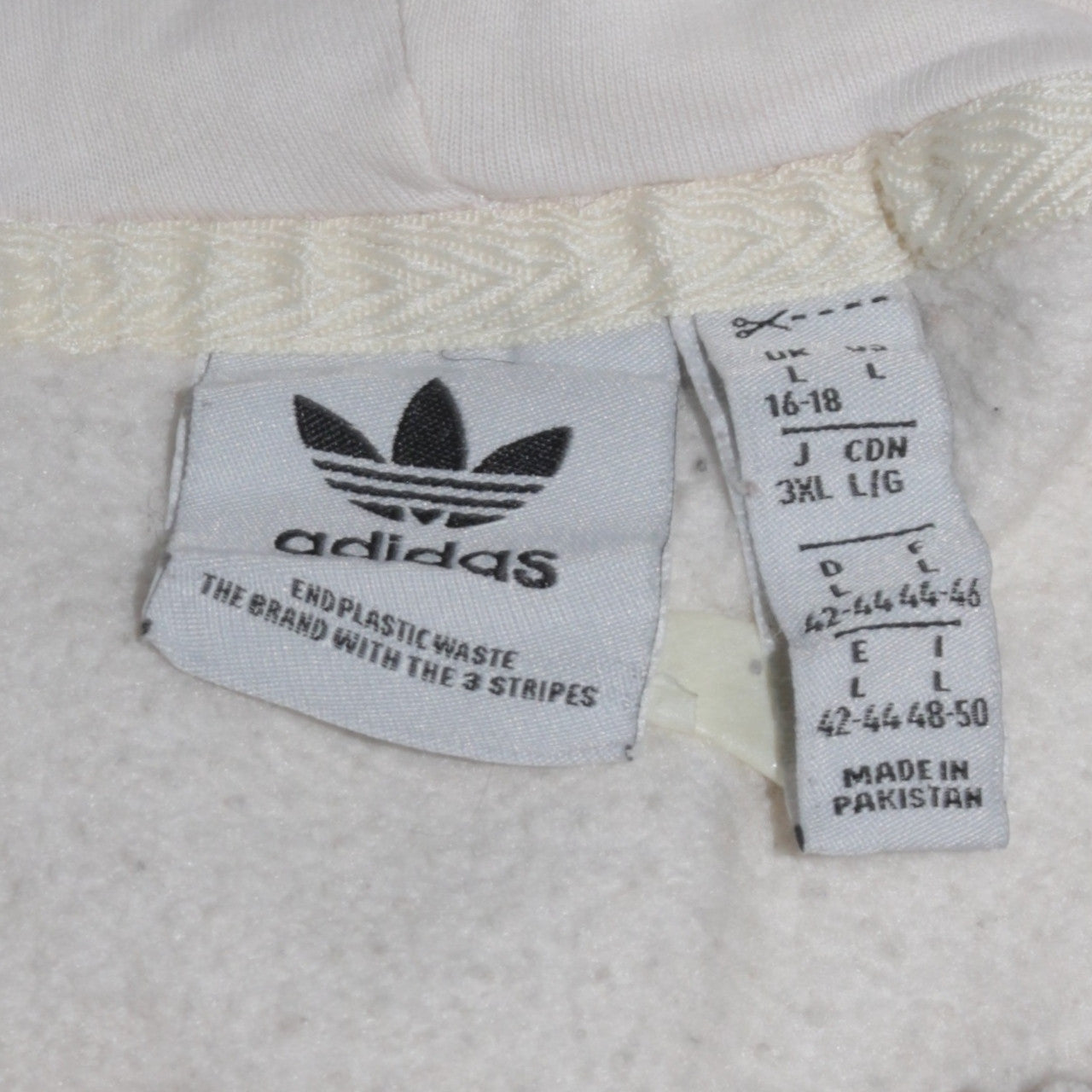 Adidas Men's White Pullover Hoodie L Logo Fleece Sweatshirt