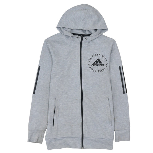 Adidas Men's Grey Full Zip Hoodie S Sportswear