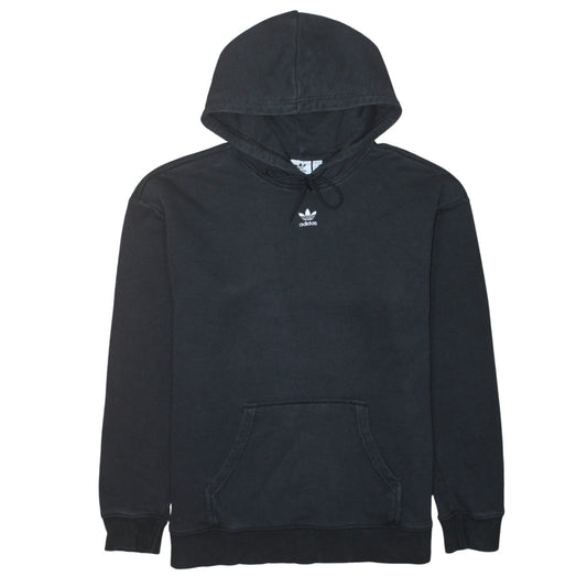 Adidas Womens Black Pullover Hoodie Size 10 Cotton Casual Sweatshirt