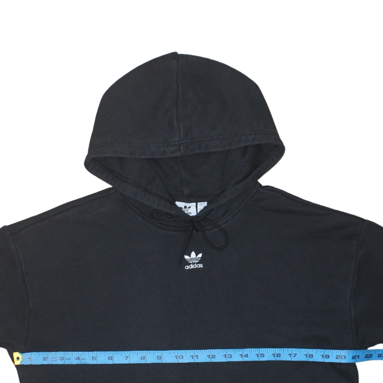 Adidas Womens Black Pullover Hoodie Size 10 Cotton Casual Sweatshirt