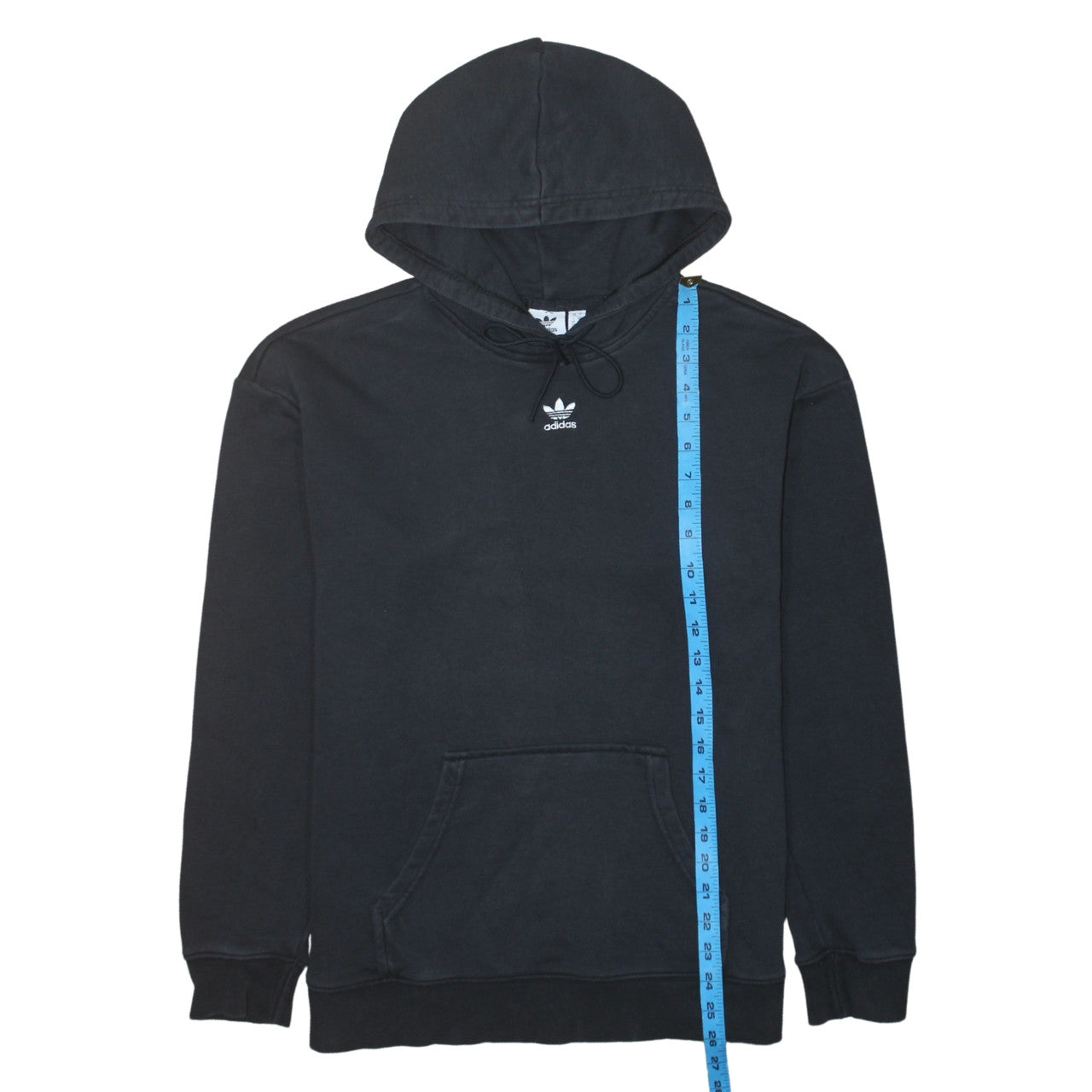 Adidas Womens Black Pullover Hoodie Size 10 Cotton Casual Sweatshirt