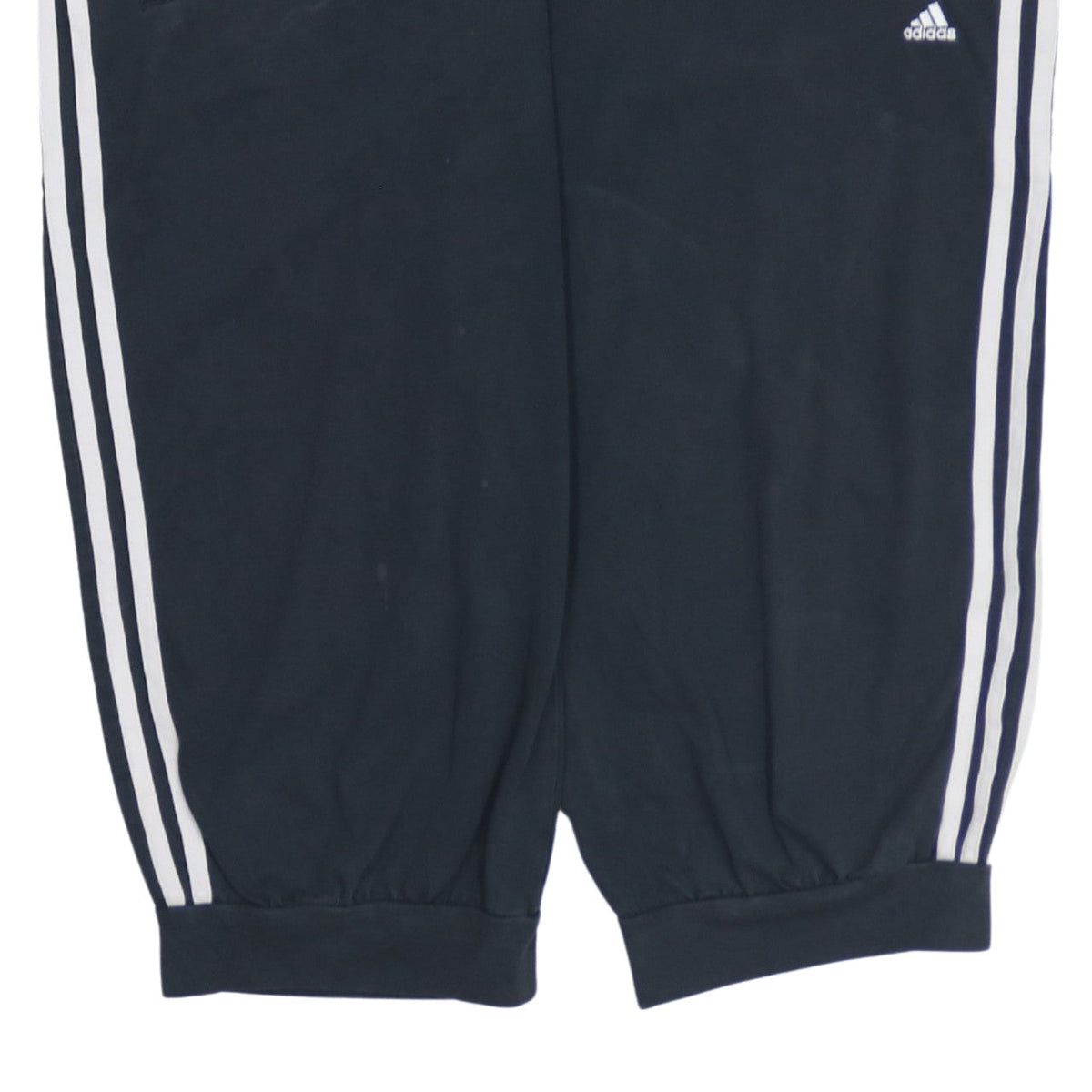Adidas Women Black L Athletic Shorts with White Stripes